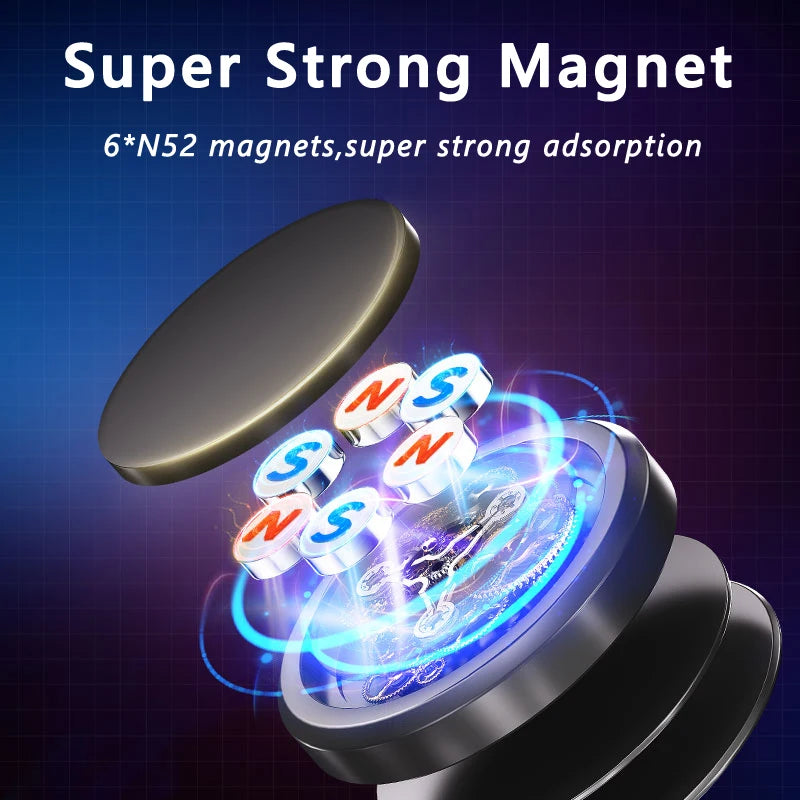 Magnetic round Car Phone Holder Steering Wheel Phone Stand Mount Rotatable Fixed Bracket Support GPS for Xiaomi Iphone Samsung